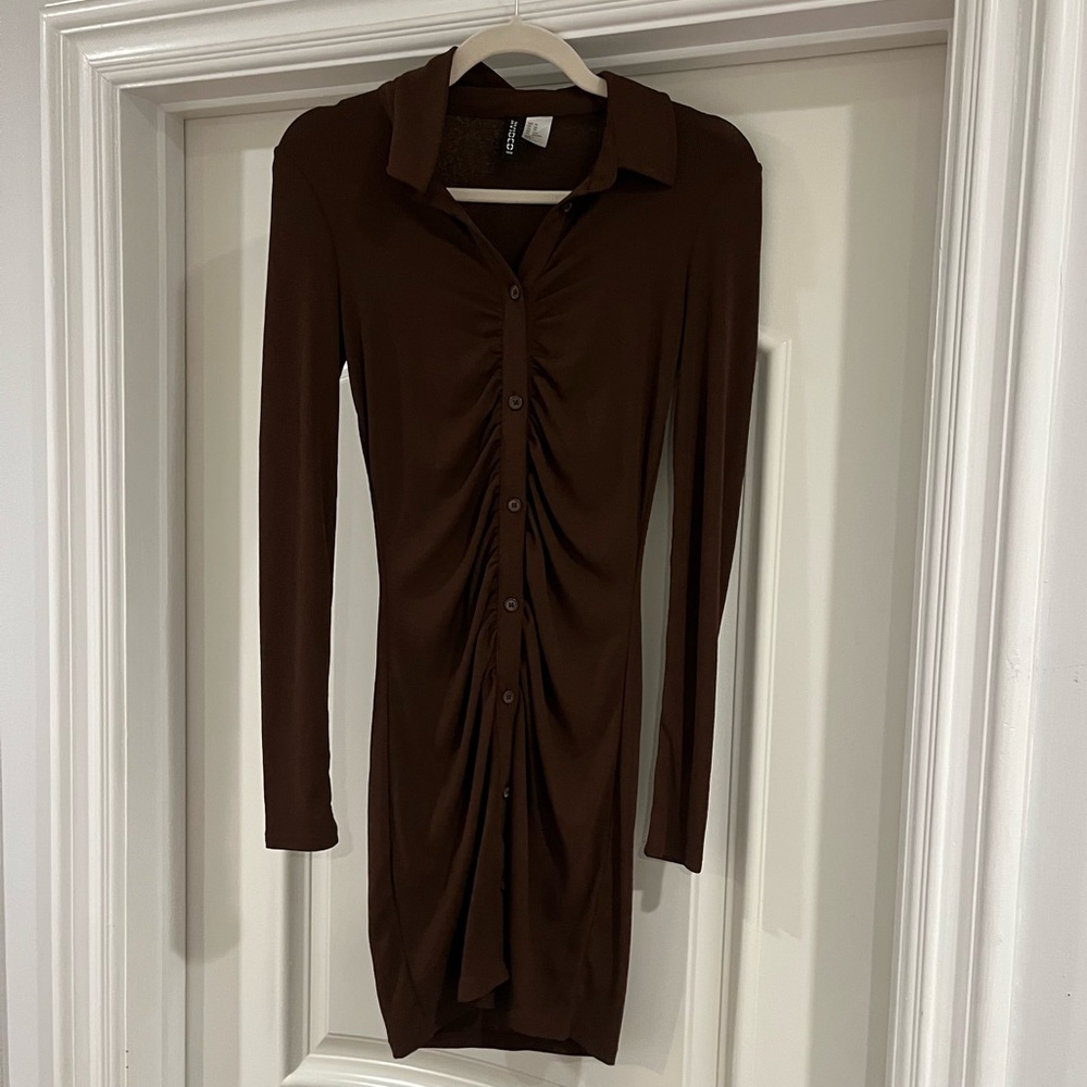 h&m brown mini dress 🫶
